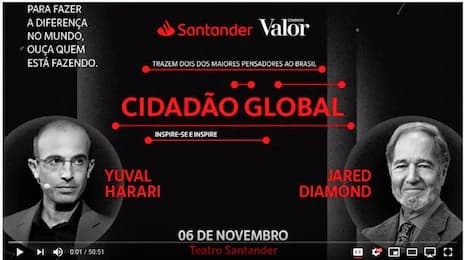 Yuval Noah Harari and Jared Diamond in conversation in Brazil Nov 2019