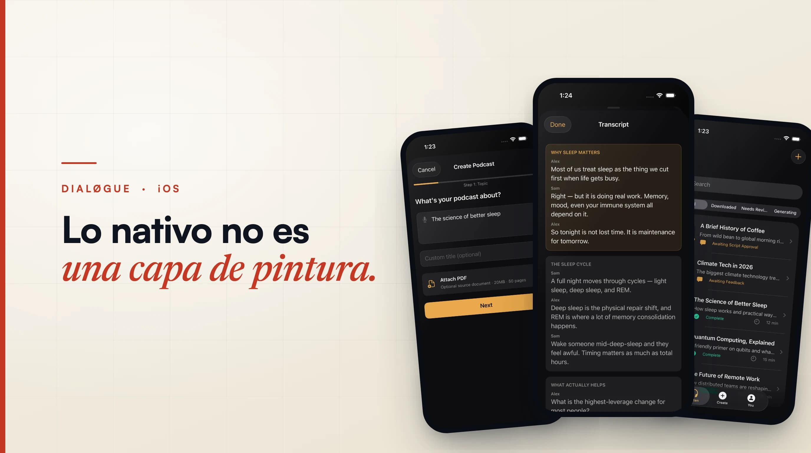 Lo nativo no es una capa de pintura: reconstruí la app iOS de DIALØGUE