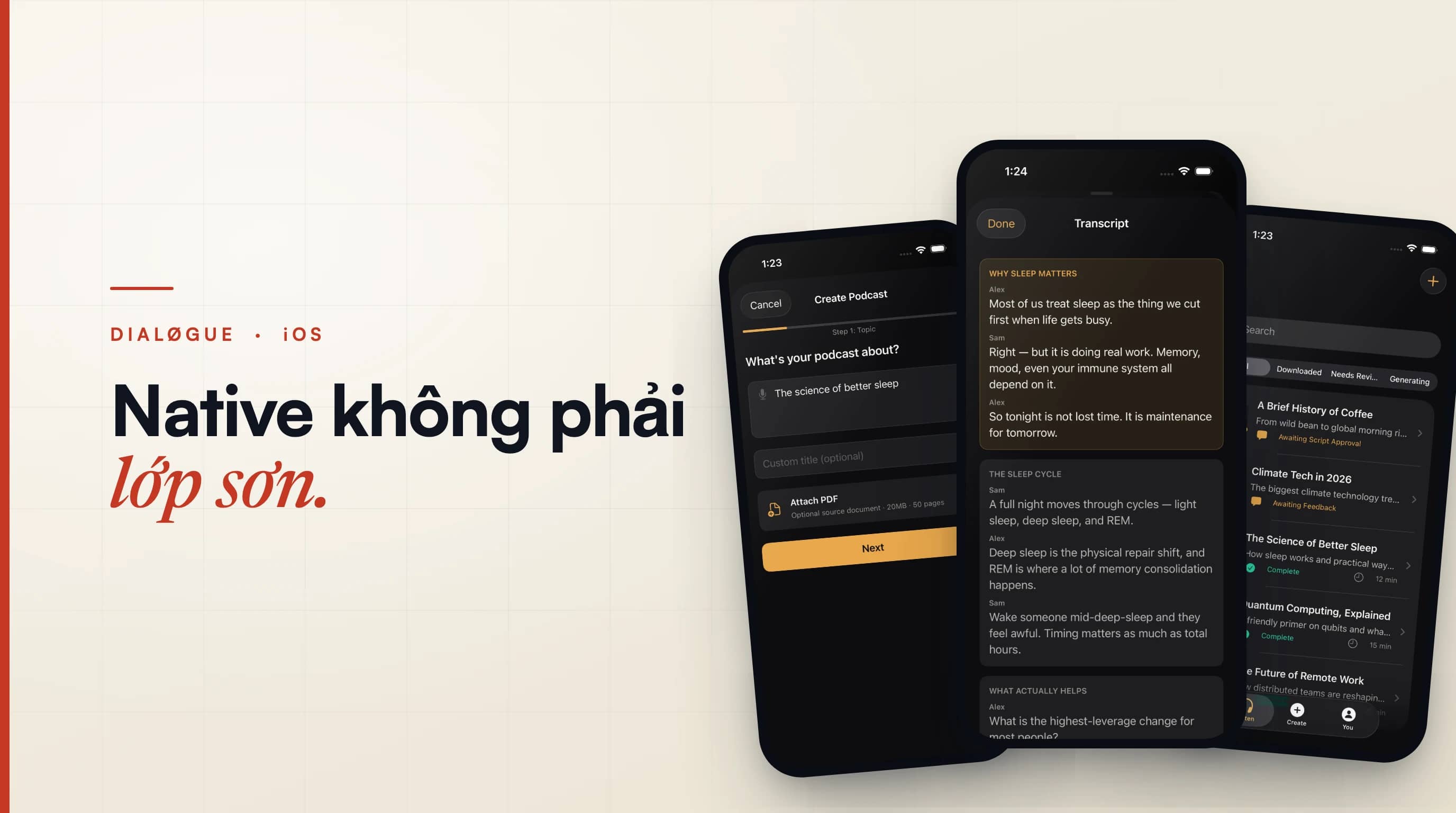 Native không phải lớp sơn: mình dựng lại app iOS của DIALØGUE