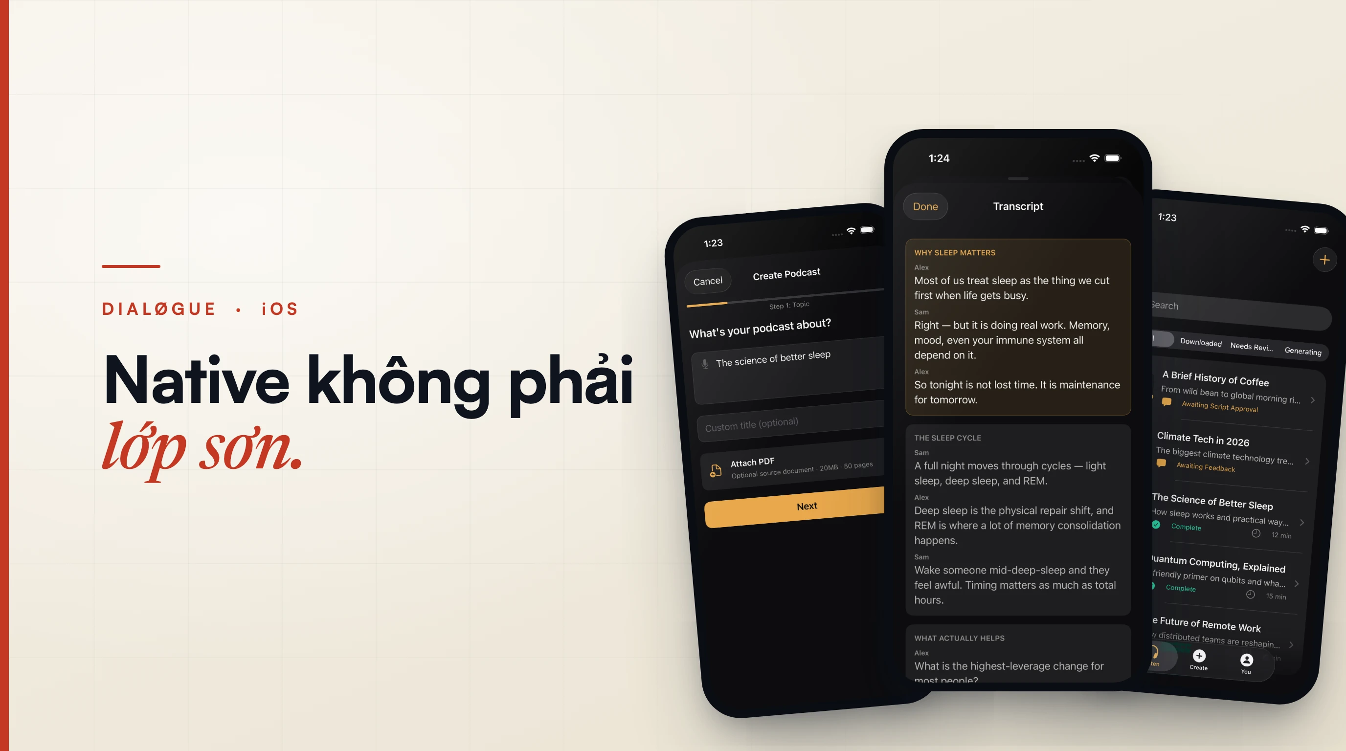 Native không phải lớp sơn: mình dựng lại app iOS của DIALØGUE
